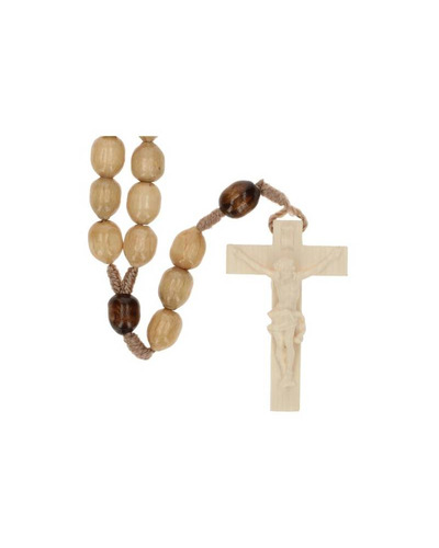 Bel-art - Rosary on cord, natural wood