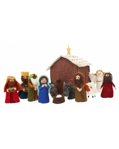 Bel-Art - Nativity scene in felt, children, 11 fig