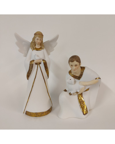 La Com - FG403 Kerststal porselein, 8 figuren